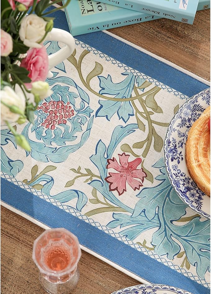 patdrea Linen Leopard Animal Table Runner Farmhouse for Home Kitchen Dining Decor Parties Family Dinners Christmas,12 x 102