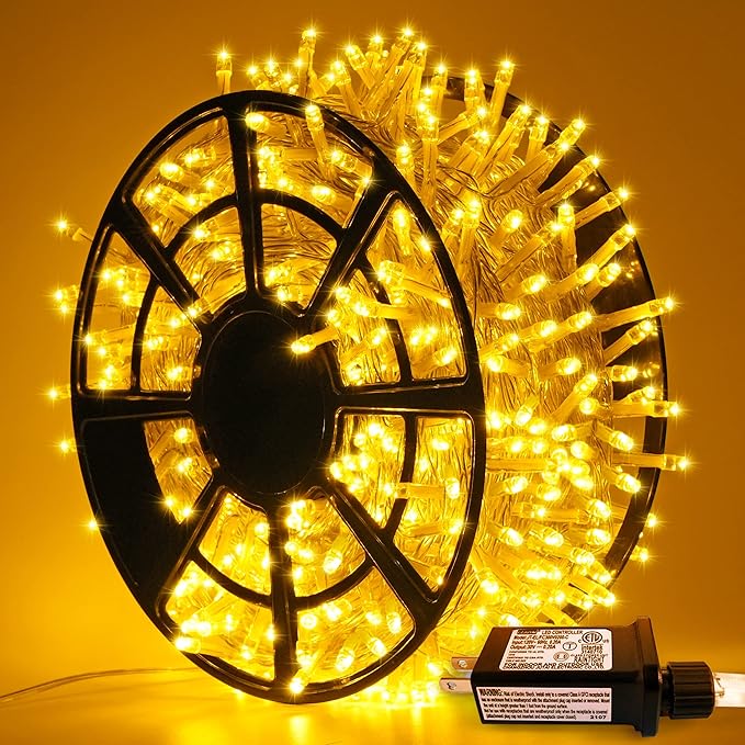 String Lights, 720 LED Warm White, 230 ft Outdoor Christmas Lights