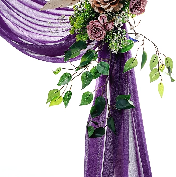 Fabric Sheer Chiffon in Purple, 3 Panels, 30 Inch x 20 Feet