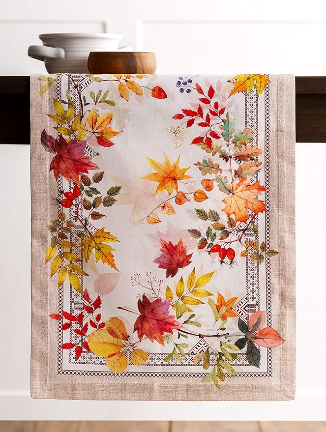 Maison d' Hermine Table Runner 100% Cotton Single Layer Table Runners 90 inches Long for Thanksgiving Christmas Decorations Home Kitchen Dining Party Wedding (Amarante, 14.5" x 90")