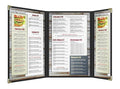 Goodsmart Restaurant Menu Covers, 25 Pack Black 6 Views Trifold