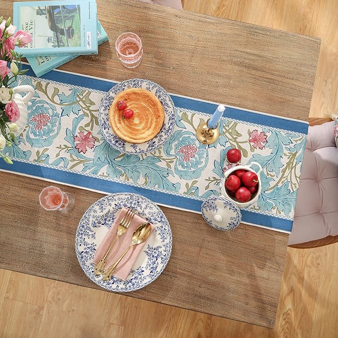 patdrea Linen Leopard Animal Table Runner Farmhouse for Home Kitchen Dining Decor Parties Family Dinners Christmas 12 x 87