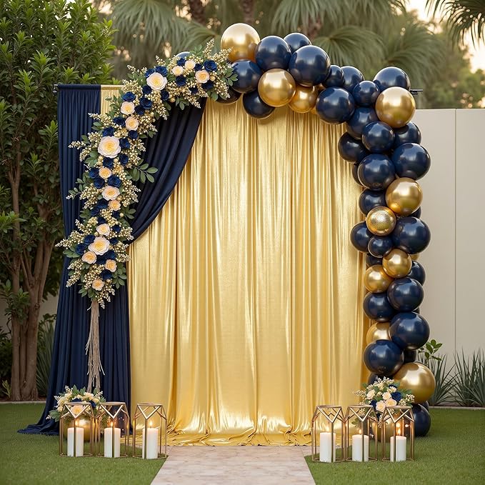 Backgrounds - Metallic Gold Sequin Photo Backdrop, 4 Panels of 5x10ft