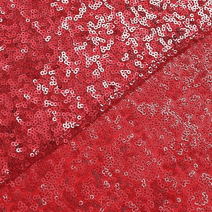 Sugargirl Red Sequin Backdrop Curtain 2 Panels 2FTx8FT Glitter Red Background Drapes Sparkle Photography Backdrop for Party Wedding Birthday Wall Decoration