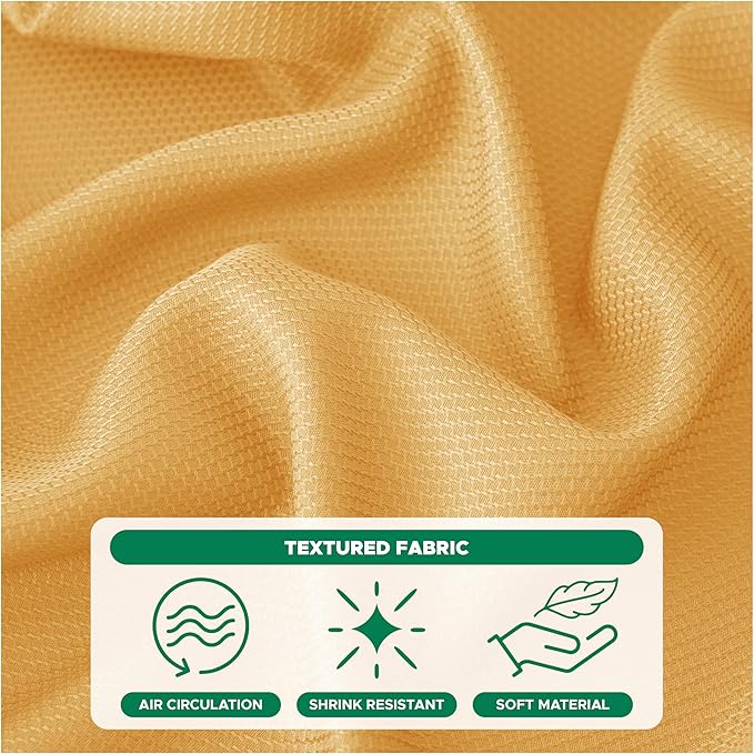 Biscaynebay Fall Tablecloth Textured Fabric Square Tablecloths 60x60'', Fall Gold Thanksgiving Autumn Harvest Water Resistant Fabric Tablecloths for Kitchen, Dining, Wedding, Parties Machine Washable