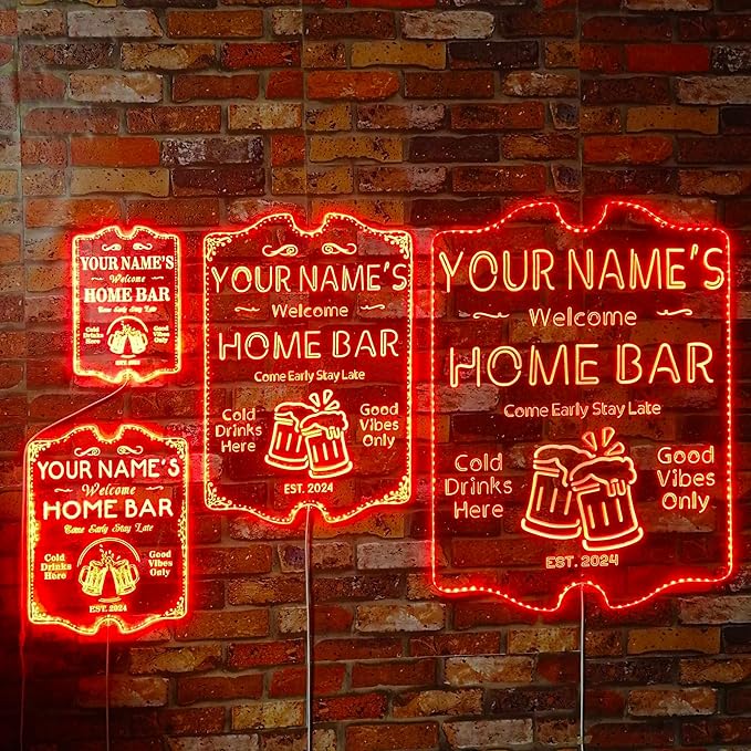 ADVPRO Personalized Your Name Home Bar RGB Dynamic Glam LED Sign - Cut-to-Edge Shape - Smart 3D Decoration - Multicolor Signage st06s86-fnd-p11a-tm-c