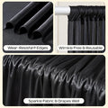 Glitter Backdrop Curtain for Parties Wedding – Black, 10Ft X 10Ft Satin