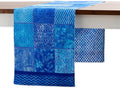 Maison d' Hermine Table Runner 100% Cotton Double Layer Table Runners 72 inches Long Decorative for Kitchen Dining Party Baby Shower Wedding Bridal Shower Spring Summer (Indigo Love, 14.50" x 72")