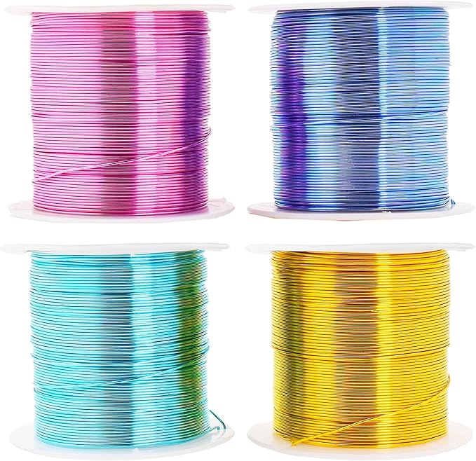 Mandala Crafts 22 Gauge Anodized Aluminum Craft Wire for Jewelry Making - 400 FT Colored Flexible Pastel Wire - Bendable for Bonsai Armature Crafting Sculpting