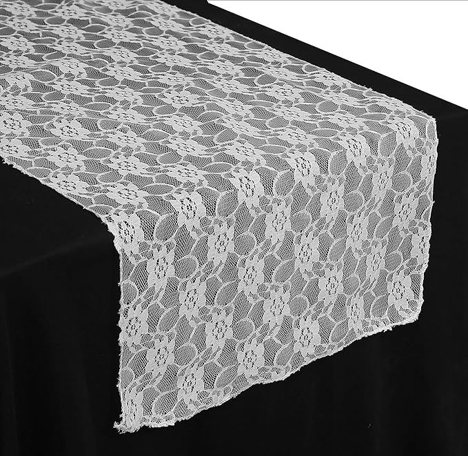 MDS Pack of 12 Wedding 12 x 108 inches Satin Table Runner for Wedding, Decorations for Birthday Parties, Banquets, Graduations, Engagements, Runners fit Rectangle, Round Table- White