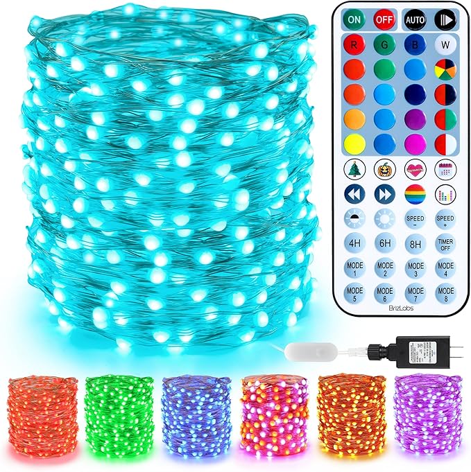 Indoor String Lights, 66 Ft 200 LED Color Changing with Timer