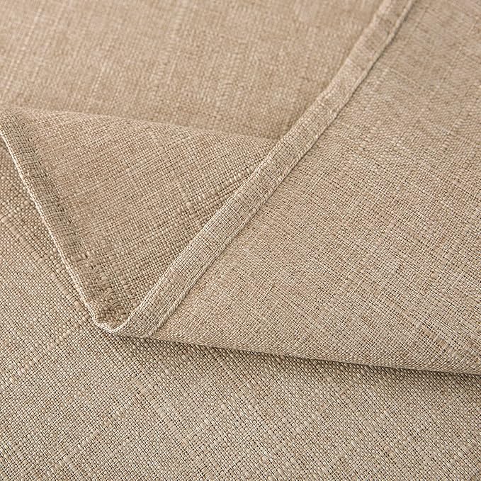 NLMUVW Round Linen Table Cloth 48 Inch, Burlap Tablecloth Textured Water Resistant Farmhouse Rustic Table Cover Decorative for Dining Kitchen Café