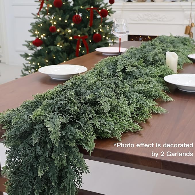 Garland, 6 Feet Green Artificial Cedar with Soft-Touch PE Foliage