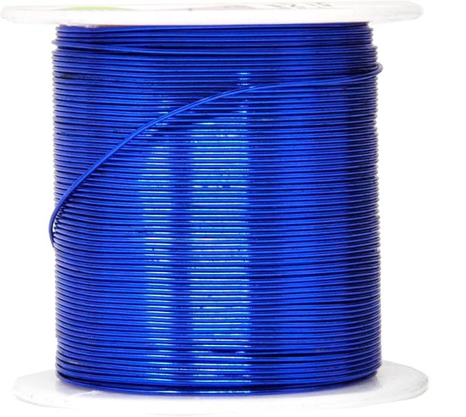 Mandala Crafts 22 Gauge Anodized Aluminum Craft Wire for Jewelry Making - 450 FT Colored Flexible Silver Copper True Blue Black Red Kelly Green Wire - Bendable for Bonsai Armature Crafting Sculpting