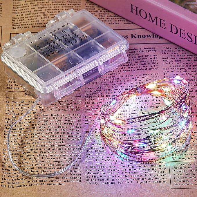 4 Pack 32.8 Ft. Battery Operated Outdoor String Lights with Remote & Timer, LED Multi Color Fairy Lights, Waterproof Twinkle Lights for Bedroom, Dorm, Mason Jar, Wedding, Party, Christmas