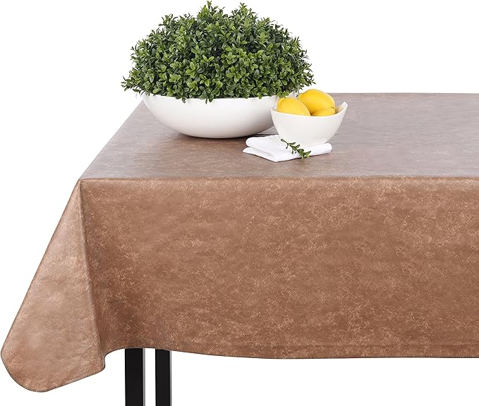Vinyl Tablecloth, Burgundy Rectangle 52 x 90 Inch, 6.0 Gauge