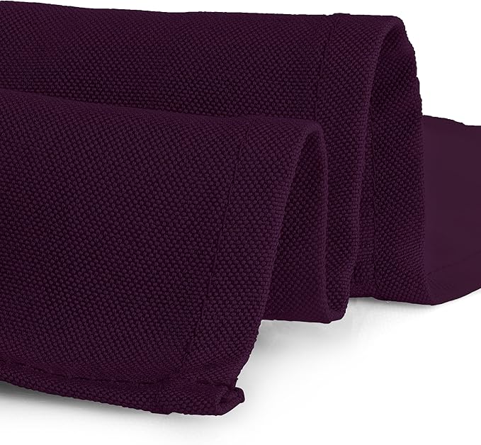Gee Di Moda Square Tablecloth - 85 x 85 Inch Eggplant Table Cloth for Large Square or Round Tables - Heavy Duty Washable Fabric - for Buffet Table, Holiday Party, Dinner, Wedding & Baby Shower