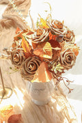 Artificial Flowers Real Looking Antique Foam Fake Roses, 25pcs – Gold