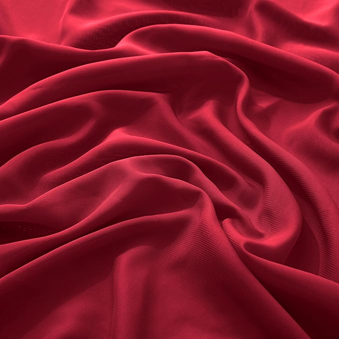 VACVELT Wedding Arch Draping Fabric - Burgundy Chiffon, 1 Panel Sheer Drapes, 30 Inch x 20ft Chiffon Backdrop Curtain, Outdoor Sheer Drapery for Ceremony Party Ceiling
