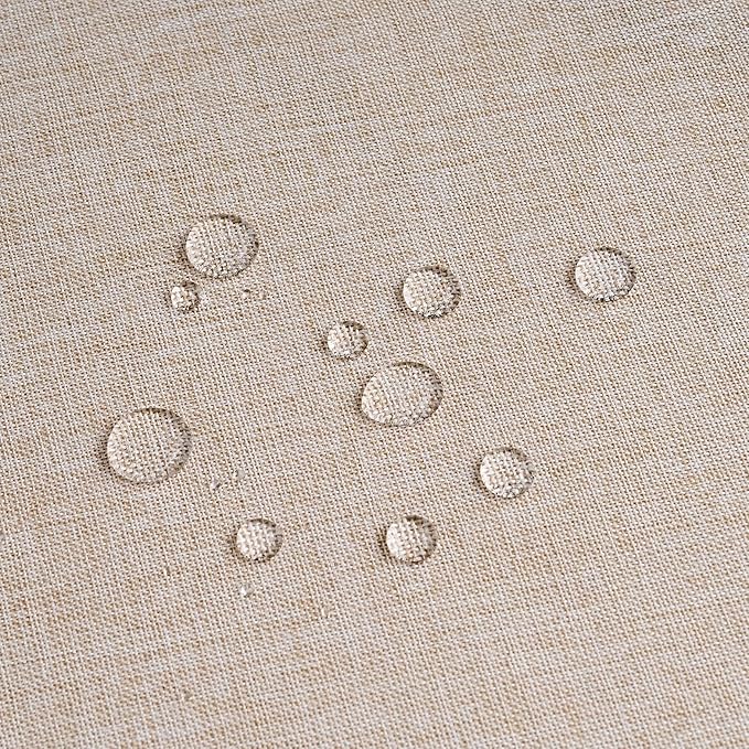 NLMUVW Square Linen Tablecloth 54x54 Inch, Rustic Textured Table Cloth Water Resistant Farmhouse Table Cover for Kitchen Dining Party Coffee, Oatmeal