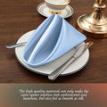 60 Piece Satin Napkins – Baby Blue, 20x20 Inch Square Fabric Napkins