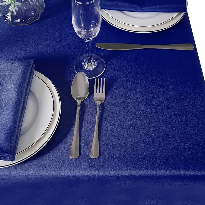 Cupuamon Square Tablecloth 52x52 inch Washable Polyester Fabric Table Cloth for Wedding Party Dining Banquet Decoration（52x52,Royal Blue）