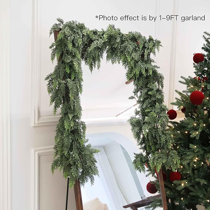 Garland 9 ft Green Artificial Cedar Runner, Set of 2 Pieces