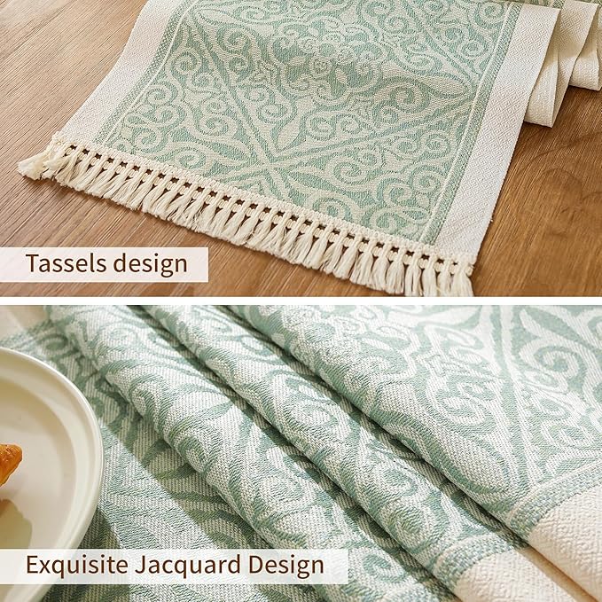 Table Runners 107 Inches,Waterproof Boho Table Runner with Tassel Fringe,Table Runner for Party Coffee Table