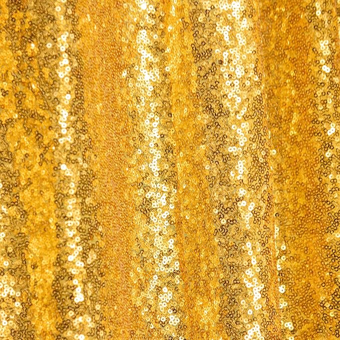 JYFLZQ Gold Sequin Backdrop Curtains 8ft x 8ft 1 Panel Glitter Photo Booth Backdrops Sparkly Photography Background Drapes for Parties Wedding Bridal Showers