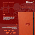 Wildlife Grid Writing Journal Notebook A5, Vegan Leather Hardcover