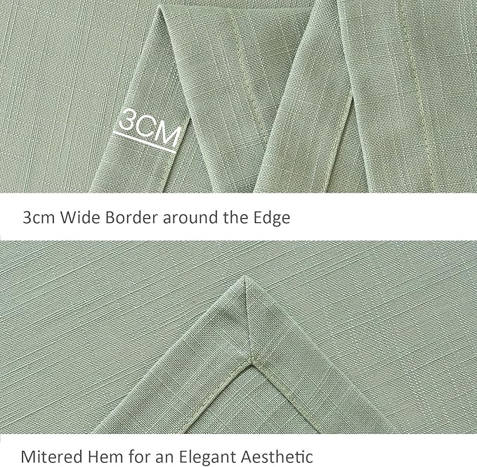 maxmill Lux Faux Linen Tablecloth with Slubby Yarn Textured Weaves Wrinkle Resistant Anti-Shrink Soft Table Cloth for Kitchen Dining Restaurant Tabletop Rectangle 60 x 120 Inch Sage Green