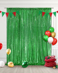 Sequin Backdrop – Green, 10x10 Ft Glitter Background Curtains