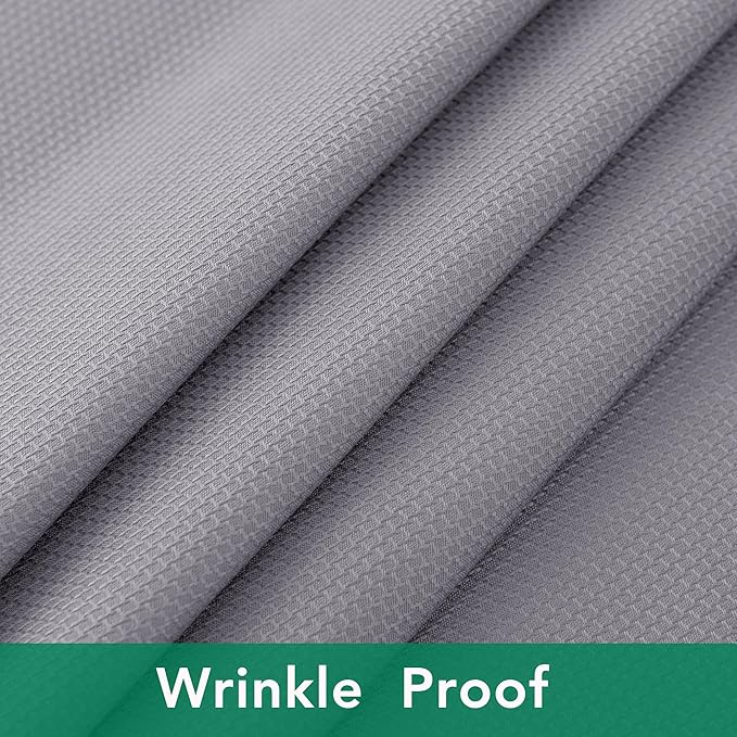 Biscaynebay Textured Fabric Round Tablecloths 60", Silver Grey Water Resistant Table Cloth Small Circle Folding Table Covers for Dining, Kitchen, Wedding & Parties, etc Machine Washable