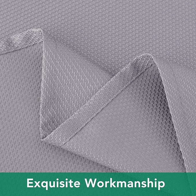 Biscaynebay Textured Fabric Tablecloths 90x156 Inches Rectangular, Silver Grey Water Resistant Spill Proof Tablecloths for Dining, Kitchen, Wedding and Parties, Machine Washable