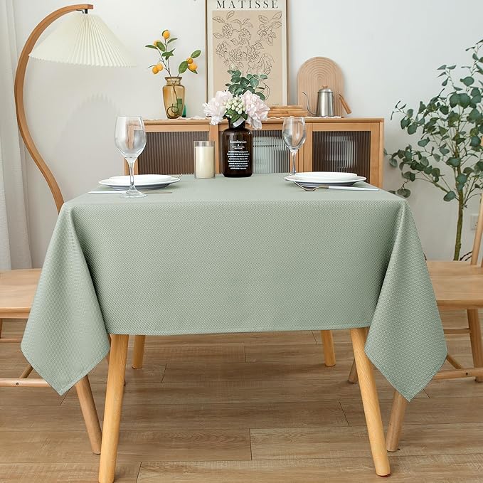 Biscaynebay Tablecloth for Rectangle Tables-60x84 Inch Sage Outdoor Picnic Table Cover-Rectangular Folding Reusable Table Cloths Water Resistant for Kitchen Camping Dining Room Patio Banquet Party
