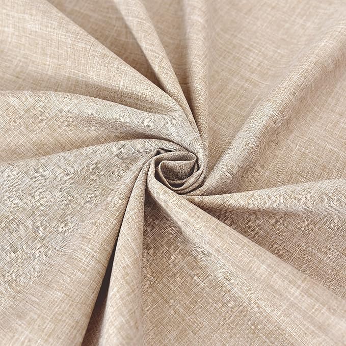 Fitable Faux Linen Beige Tablecloths for Rectangle Tables - 90 x 132 Inch - 6 Pack Fabric Textured Washable Table Clothes Floor Lenghth Table Covers for Wedding, Party, Banquet, Birthday
