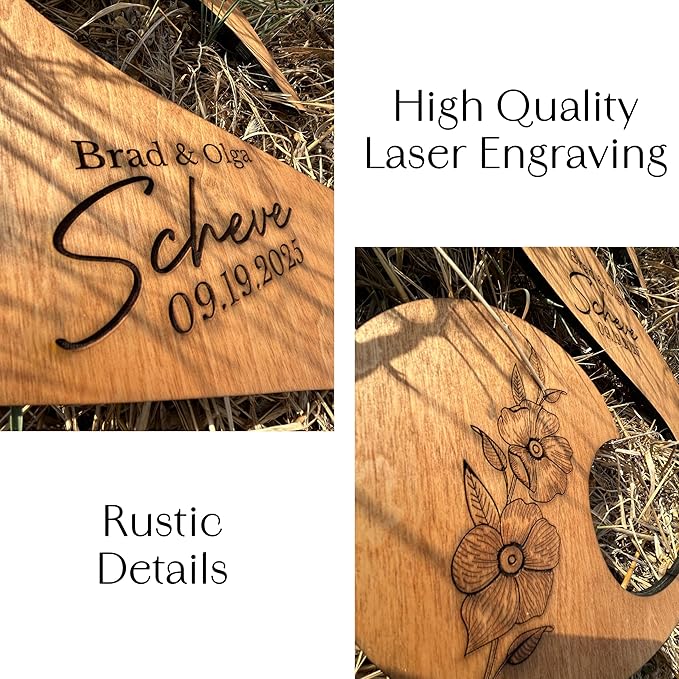 Decorative Wood Wedding Guest Book Sign with Pen, 12 to 30 Inch Letters