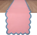 Folkulture Table Runner | Table Runners 108 inches Long | Scallop Table Runner for Farmhouse Decor or Boho Decor | Boho Pink Table Runners for Dining Room Table Decor | Pastel Party Decorations