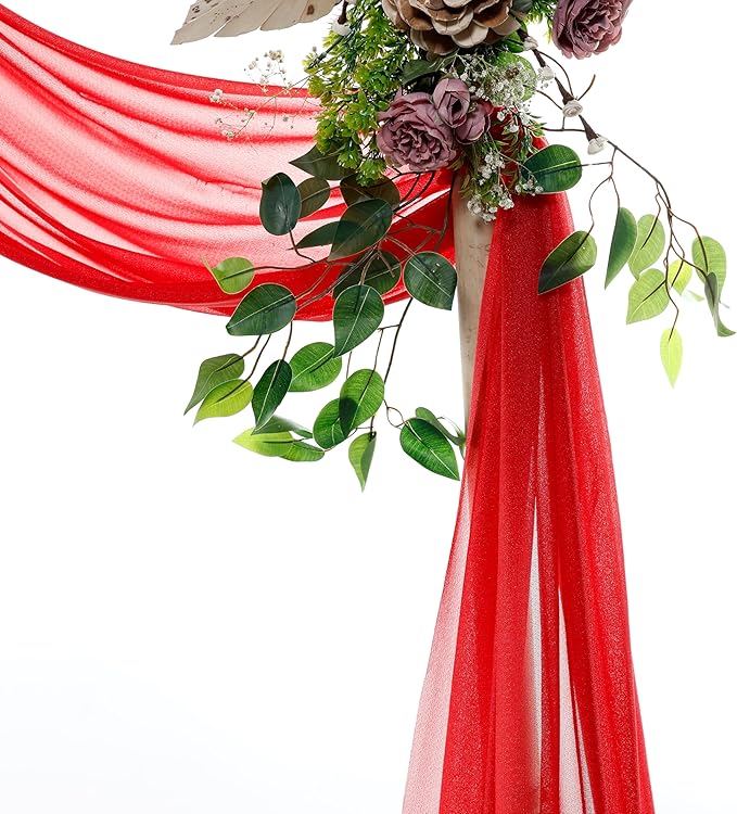 Fabric Panels, Red Sheer Chiffon, 3 Pack, 30 in x 20 ft