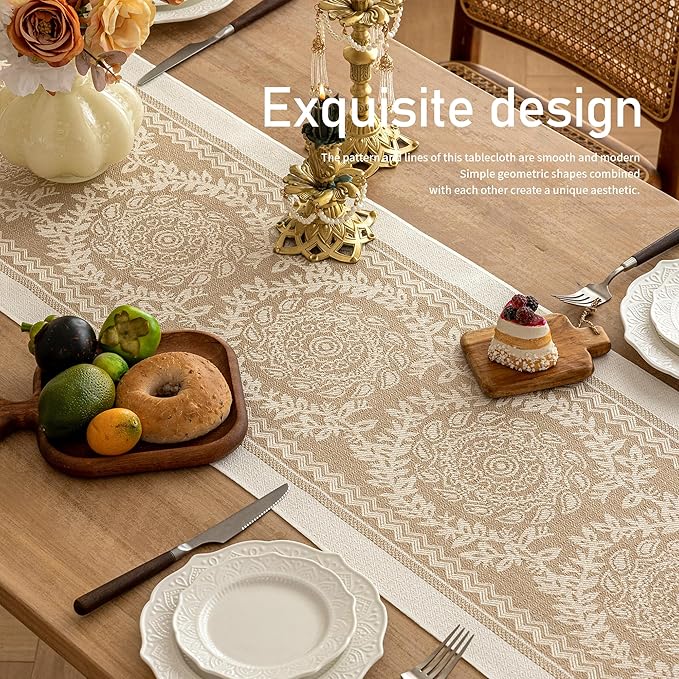 Table Runners 83 Inches,Waterproof Boho Table Runner with Tassel Fringe,Table Runner for Party Coffee Table