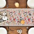 Boho Floral Summer Table Runner Colorful Flower Runners, 13 X 72 Inches