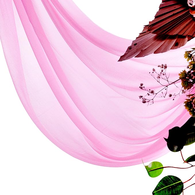 Sheer Chiffon Fabric Panels, Bubblegum Pink, 3 Pack 30 in x 20 ft