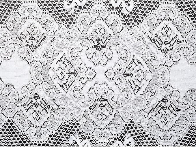 Juvale Rectangular Lace Tablecloth - White Lace, 54 x 72 in Vintage Floral Scalloped Polyester - Wedding & Tea Party Table Cloth & Baby Shower Tablecloth