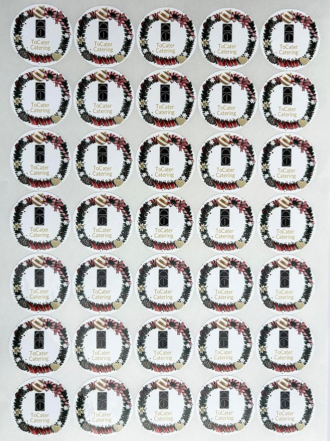 Custom Stickers for Weddings, Birthdays & Businesses - Personalized Labels with Your Logo - Waterproof, Fade and Heat Resistant - Pack of 100-1000 (Wreath O, 1.5 Inch)