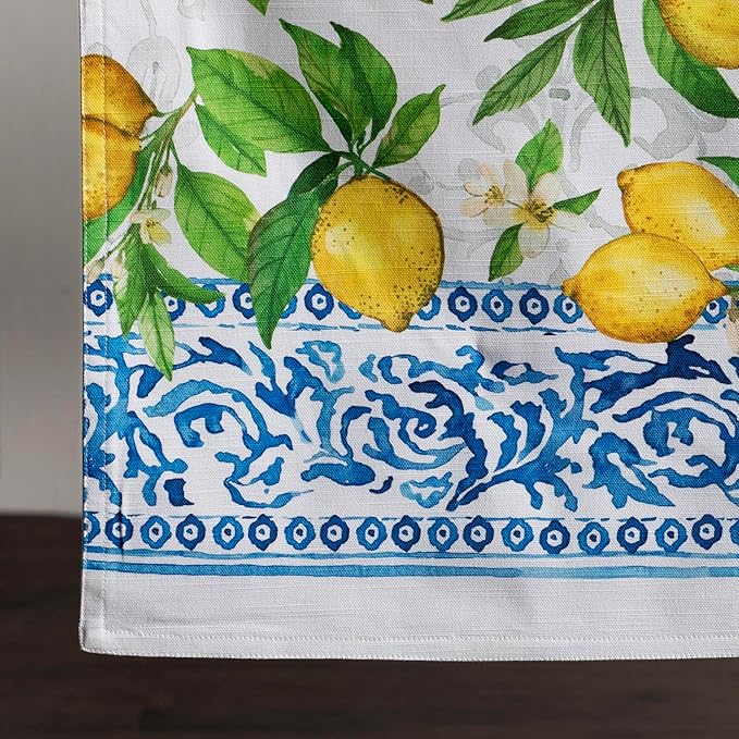 Maison d' Hermine Table Runner 100% Cotton Single Layer Table Runners 72 inches Long Decorative for Home Kitchen Dining Party Baby Shower Wedding Bridal Shower Spring Summer (Cedrat, 14.50" x 72")