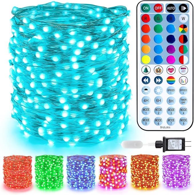 Indoor String Lights - 100 LED Color Changing Fairy Lights, 33 Ft Music Sync