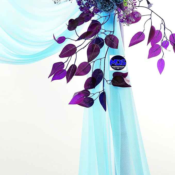 MDS Halloween Chiffon Draping Fabric - 2 Panel, 30" Wide x 30ft Long - Sheer Spooky Arbor & Canopy Drapery for Haunted House Backdrops, Party Ceilings, DIY Costumes & Themed Events - Teal