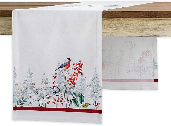 Maison d' Hermine Table Runner 100% Cotton Single Layer Table Runners 60 inches Long Decorative for Home Kitchen Dining Party Baby Shower Wedding Bridal Shower (Morzine, 14.50" x 60")