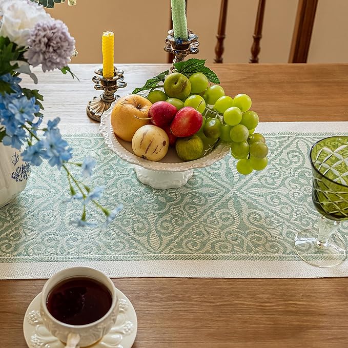 Table Runners 95 Inches,Waterproof Boho Table Runner with Tassel Fringe,Table Runner for Party Coffee Table