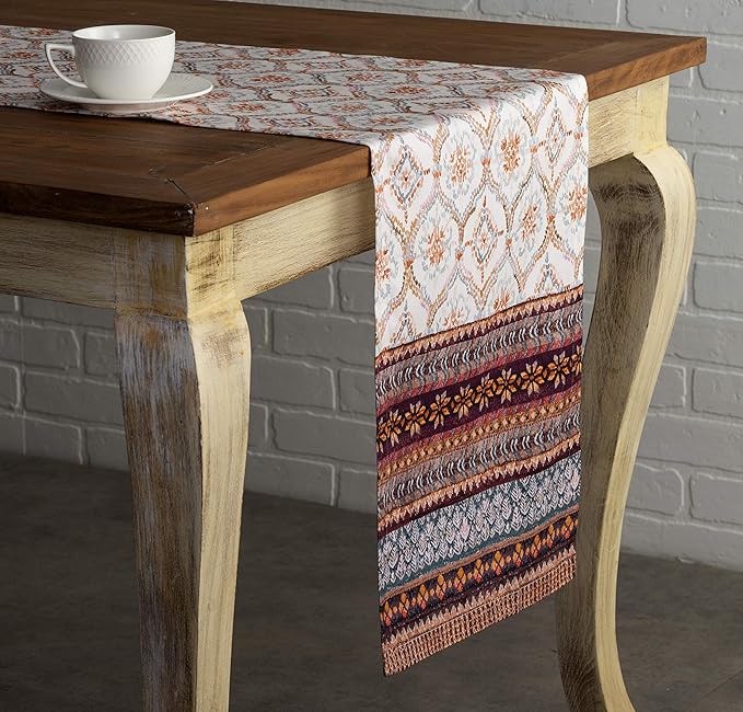 Maison d' Hermine Table Runner 100% Cotton Single Layer Table Runners 60 inches Long for Thanksgiving Christmas Decorations Home Kitchen Dining Party Wedding (Fair Isle, 14.5" x 60")